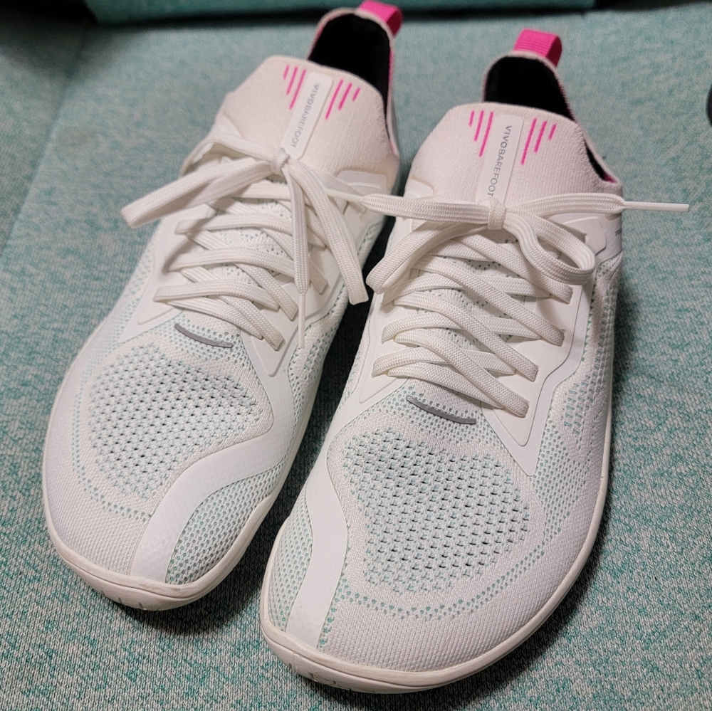 EUC Vivobarefoot Primus Lite Knit Womens Blue Tint White 38